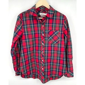 Vineyard Vines Women's Red Green Twill Holiday Plaid Size 8 Family Photos